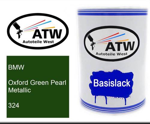 BMW, Oxford Green Pearl Metallic, 324: 500ml Lackdose, von ATW Autoteile West.